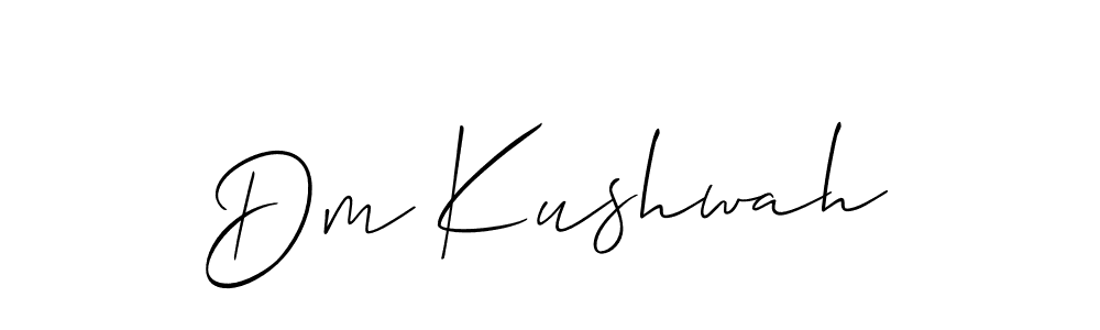 How to make Dm Kushwah name signature. Use Allison_Script style for creating short signs online. This is the latest handwritten sign. Dm Kushwah signature style 2 images and pictures png