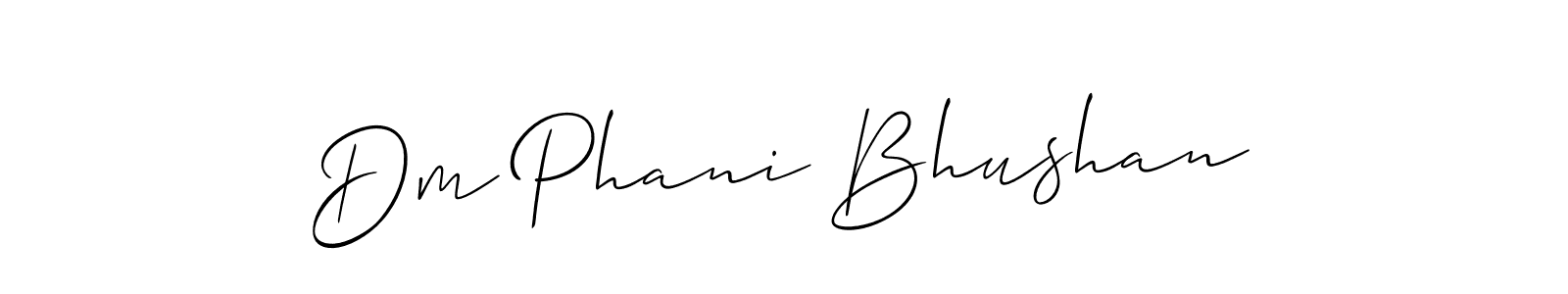 How to Draw Dm Phani Bhushan signature style? Allison_Script is a latest design signature styles for name Dm Phani Bhushan. Dm Phani Bhushan signature style 2 images and pictures png