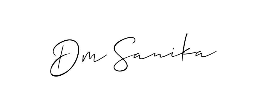 How to make Dm Sanika name signature. Use Allison_Script style for creating short signs online. This is the latest handwritten sign. Dm Sanika signature style 2 images and pictures png