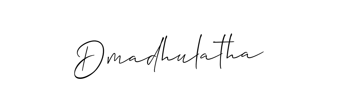 Make a beautiful signature design for name Dmadhulatha. With this signature (Allison_Script) style, you can create a handwritten signature for free. Dmadhulatha signature style 2 images and pictures png