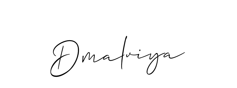 Use a signature maker to create a handwritten signature online. With this signature software, you can design (Allison_Script) your own signature for name Dmalviya. Dmalviya signature style 2 images and pictures png