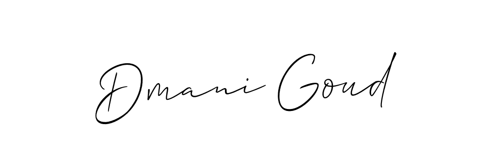 The best way (Allison_Script) to make a short signature is to pick only two or three words in your name. The name Dmani Goud include a total of six letters. For converting this name. Dmani Goud signature style 2 images and pictures png