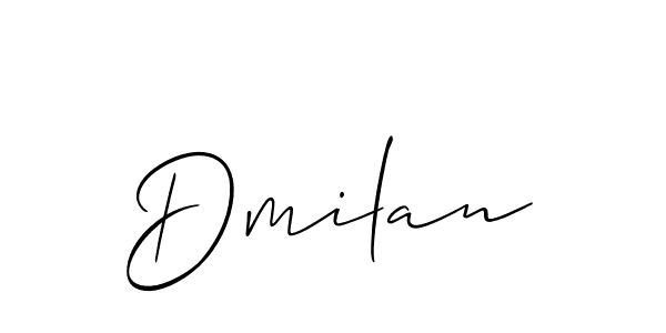 It looks lik you need a new signature style for name Dmilan. Design unique handwritten (Allison_Script) signature with our free signature maker in just a few clicks. Dmilan signature style 2 images and pictures png