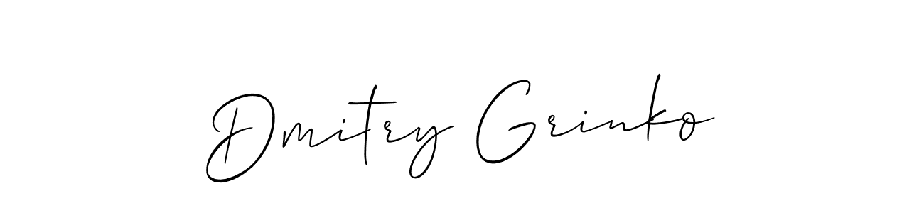 Use a signature maker to create a handwritten signature online. With this signature software, you can design (Allison_Script) your own signature for name Dmitry Grinko. Dmitry Grinko signature style 2 images and pictures png