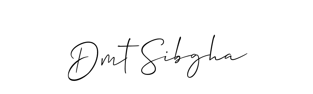 Create a beautiful signature design for name Dmt Sibgha. With this signature (Allison_Script) fonts, you can make a handwritten signature for free. Dmt Sibgha signature style 2 images and pictures png