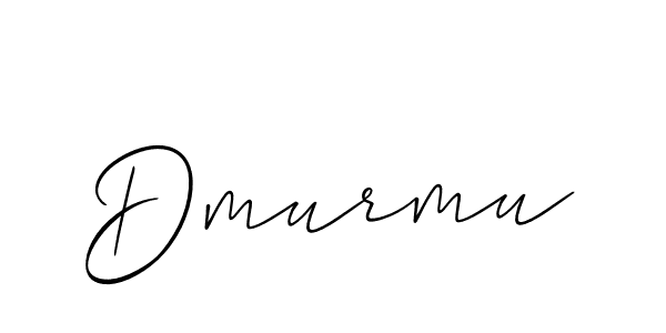 The best way (Allison_Script) to make a short signature is to pick only two or three words in your name. The name Dmurmu include a total of six letters. For converting this name. Dmurmu signature style 2 images and pictures png