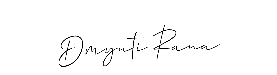 Use a signature maker to create a handwritten signature online. With this signature software, you can design (Allison_Script) your own signature for name Dmynti Rana. Dmynti Rana signature style 2 images and pictures png
