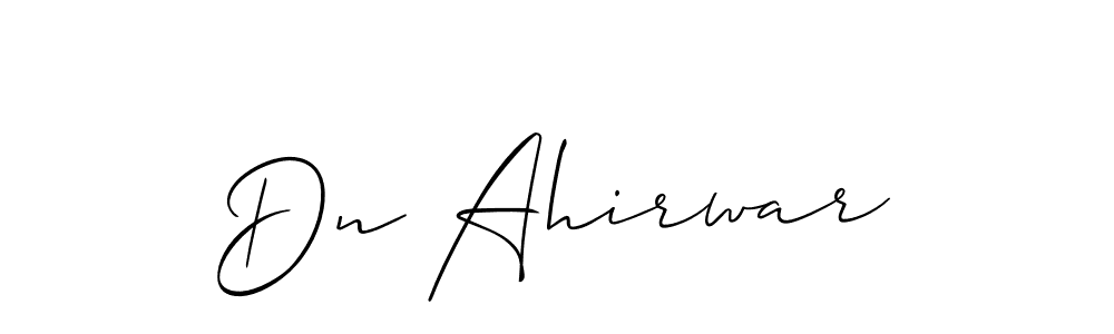 Create a beautiful signature design for name Dn Ahirwar. With this signature (Allison_Script) fonts, you can make a handwritten signature for free. Dn Ahirwar signature style 2 images and pictures png