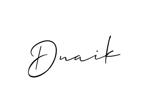 The best way (Allison_Script) to make a short signature is to pick only two or three words in your name. The name Dnaik include a total of six letters. For converting this name. Dnaik signature style 2 images and pictures png