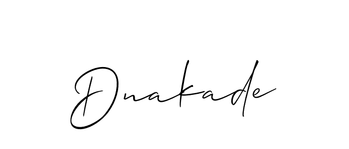 Design your own signature with our free online signature maker. With this signature software, you can create a handwritten (Allison_Script) signature for name Dnakade. Dnakade signature style 2 images and pictures png