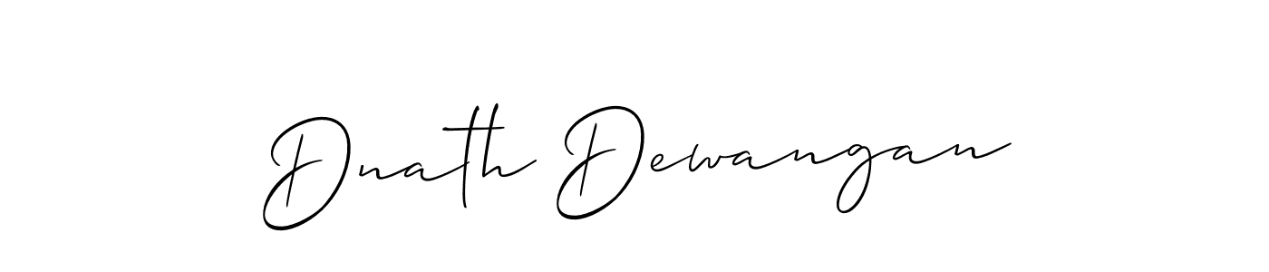 Create a beautiful signature design for name Dnath Dewangan. With this signature (Allison_Script) fonts, you can make a handwritten signature for free. Dnath Dewangan signature style 2 images and pictures png