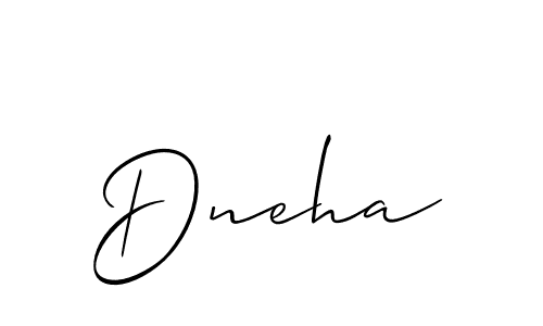 Make a beautiful signature design for name Dneha. With this signature (Allison_Script) style, you can create a handwritten signature for free. Dneha signature style 2 images and pictures png