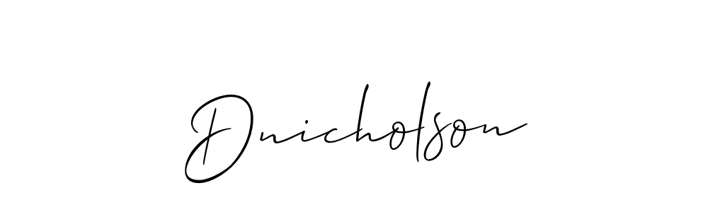 Allison_Script is a professional signature style that is perfect for those who want to add a touch of class to their signature. It is also a great choice for those who want to make their signature more unique. Get Dnicholson name to fancy signature for free. Dnicholson signature style 2 images and pictures png