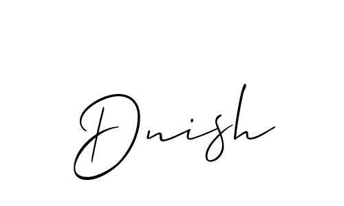 Make a beautiful signature design for name Dnish. With this signature (Allison_Script) style, you can create a handwritten signature for free. Dnish signature style 2 images and pictures png
