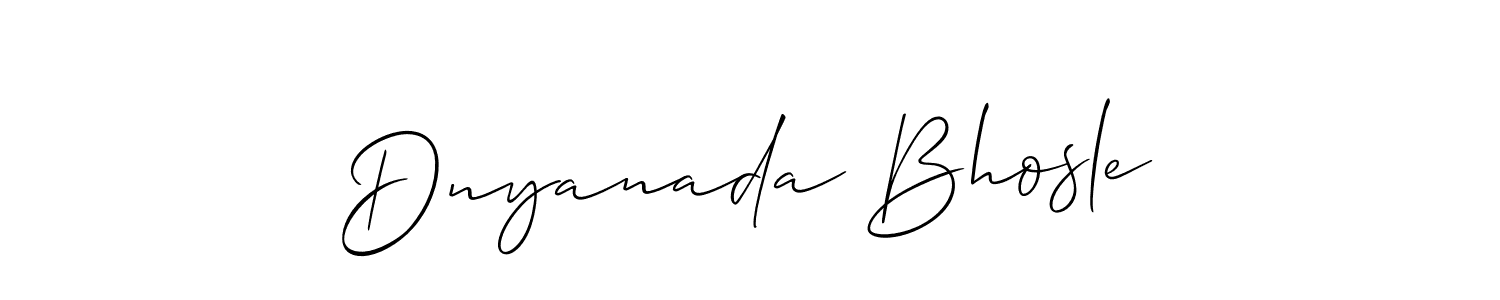 Similarly Allison_Script is the best handwritten signature design. Signature creator online .You can use it as an online autograph creator for name Dnyanada Bhosle. Dnyanada Bhosle signature style 2 images and pictures png