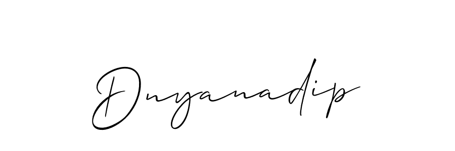 Create a beautiful signature design for name Dnyanadip. With this signature (Allison_Script) fonts, you can make a handwritten signature for free. Dnyanadip signature style 2 images and pictures png