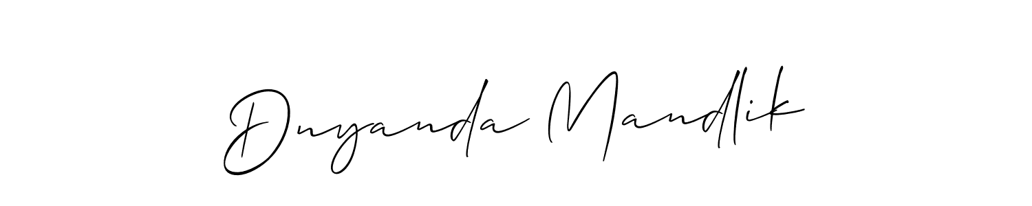 How to make Dnyanda Mandlik signature? Allison_Script is a professional autograph style. Create handwritten signature for Dnyanda Mandlik name. Dnyanda Mandlik signature style 2 images and pictures png