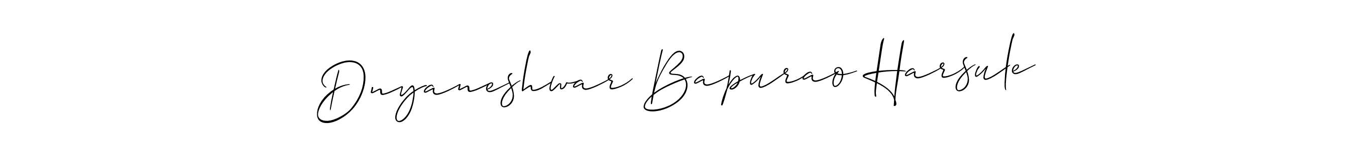 The best way (Allison_Script) to make a short signature is to pick only two or three words in your name. The name Dnyaneshwar Bapurao Harsule include a total of six letters. For converting this name. Dnyaneshwar Bapurao Harsule signature style 2 images and pictures png