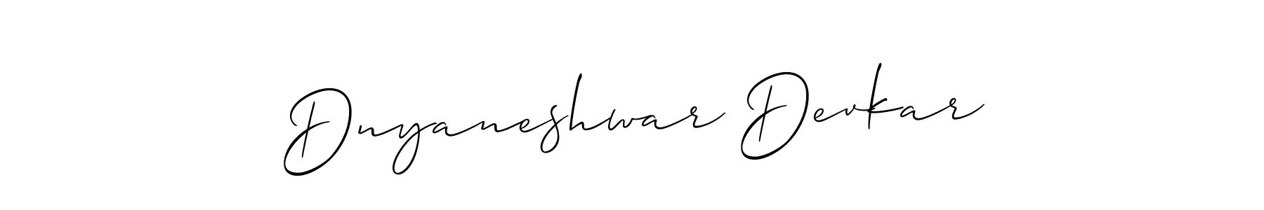Use a signature maker to create a handwritten signature online. With this signature software, you can design (Allison_Script) your own signature for name Dnyaneshwar Devkar. Dnyaneshwar Devkar signature style 2 images and pictures png
