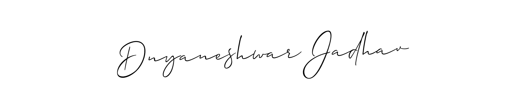 How to make Dnyaneshwar Jadhav name signature. Use Allison_Script style for creating short signs online. This is the latest handwritten sign. Dnyaneshwar Jadhav signature style 2 images and pictures png