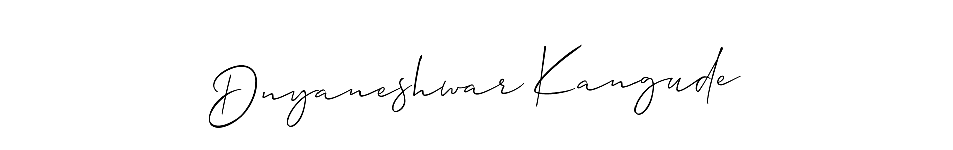 How to make Dnyaneshwar Kangude name signature. Use Allison_Script style for creating short signs online. This is the latest handwritten sign. Dnyaneshwar Kangude signature style 2 images and pictures png