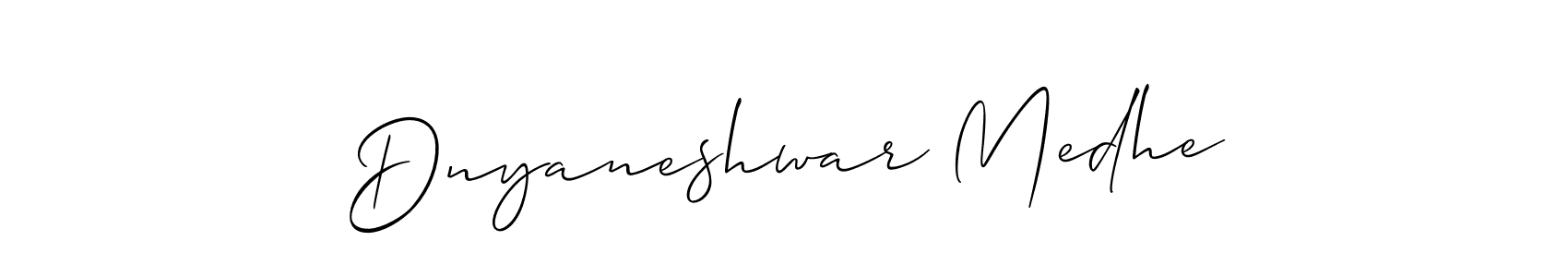 How to make Dnyaneshwar Medhe name signature. Use Allison_Script style for creating short signs online. This is the latest handwritten sign. Dnyaneshwar Medhe signature style 2 images and pictures png