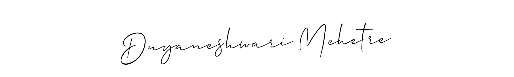 Make a short Dnyaneshwari Mehetre signature style. Manage your documents anywhere anytime using Allison_Script. Create and add eSignatures, submit forms, share and send files easily. Dnyaneshwari Mehetre signature style 2 images and pictures png