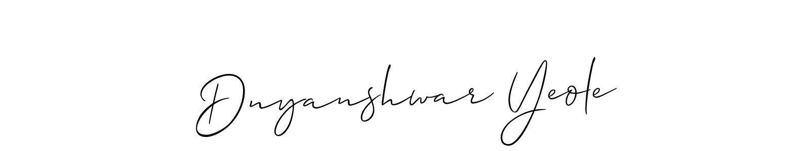 Create a beautiful signature design for name Dnyanshwar Yeole. With this signature (Allison_Script) fonts, you can make a handwritten signature for free. Dnyanshwar Yeole signature style 2 images and pictures png