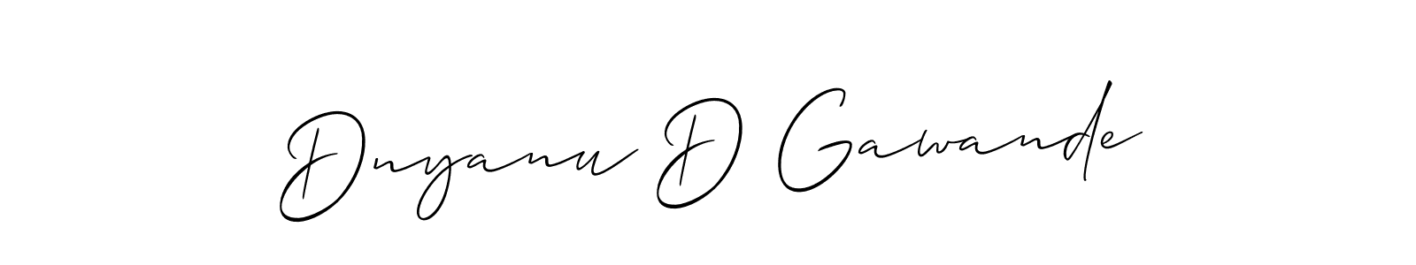 Similarly Allison_Script is the best handwritten signature design. Signature creator online .You can use it as an online autograph creator for name Dnyanu D Gawande. Dnyanu D Gawande signature style 2 images and pictures png