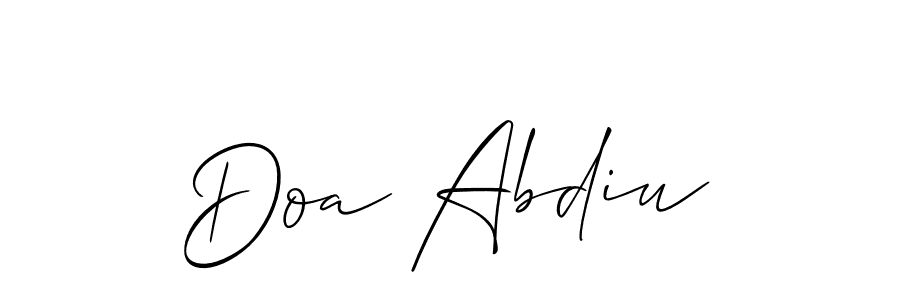 Also You can easily find your signature by using the search form. We will create Doa Abdiu name handwritten signature images for you free of cost using Allison_Script sign style. Doa Abdiu signature style 2 images and pictures png