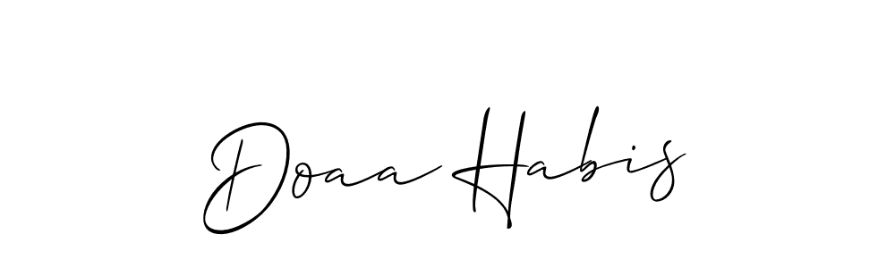 Make a beautiful signature design for name Doaa Habis. With this signature (Allison_Script) style, you can create a handwritten signature for free. Doaa Habis signature style 2 images and pictures png