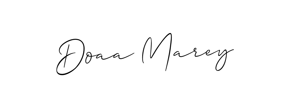 You should practise on your own different ways (Allison_Script) to write your name (Doaa Marey) in signature. don't let someone else do it for you. Doaa Marey signature style 2 images and pictures png