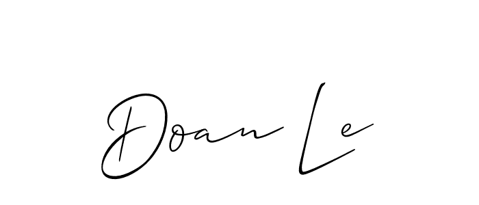 How to make Doan Le name signature. Use Allison_Script style for creating short signs online. This is the latest handwritten sign. Doan Le signature style 2 images and pictures png