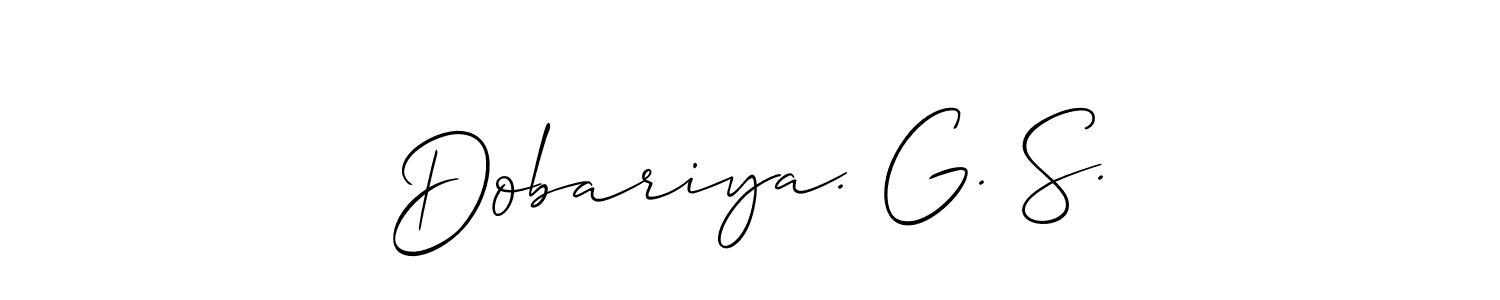 Make a beautiful signature design for name Dobariya. G. S.. With this signature (Allison_Script) style, you can create a handwritten signature for free. Dobariya. G. S. signature style 2 images and pictures png