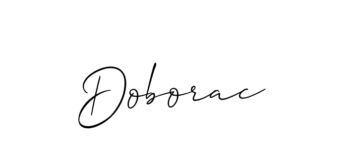 How to make Doborac name signature. Use Allison_Script style for creating short signs online. This is the latest handwritten sign. Doborac signature style 2 images and pictures png