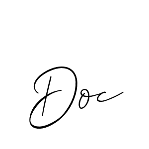 Make a beautiful signature design for name Doc. With this signature (Allison_Script) style, you can create a handwritten signature for free. Doc signature style 2 images and pictures png