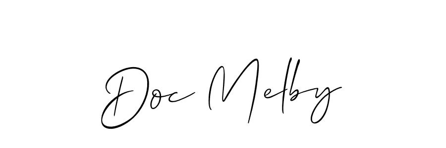 Use a signature maker to create a handwritten signature online. With this signature software, you can design (Allison_Script) your own signature for name Doc Melby. Doc Melby signature style 2 images and pictures png