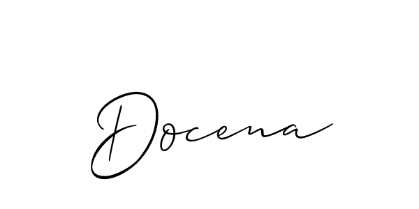 Use a signature maker to create a handwritten signature online. With this signature software, you can design (Allison_Script) your own signature for name Docena. Docena signature style 2 images and pictures png