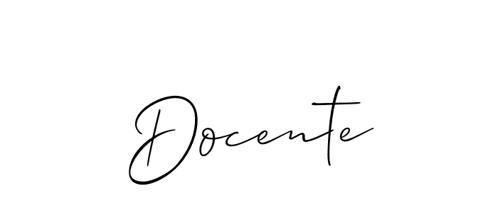 Make a beautiful signature design for name Docente. With this signature (Allison_Script) style, you can create a handwritten signature for free. Docente signature style 2 images and pictures png