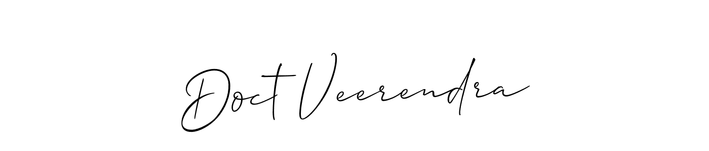 The best way (Allison_Script) to make a short signature is to pick only two or three words in your name. The name Doct Veerendra include a total of six letters. For converting this name. Doct Veerendra signature style 2 images and pictures png