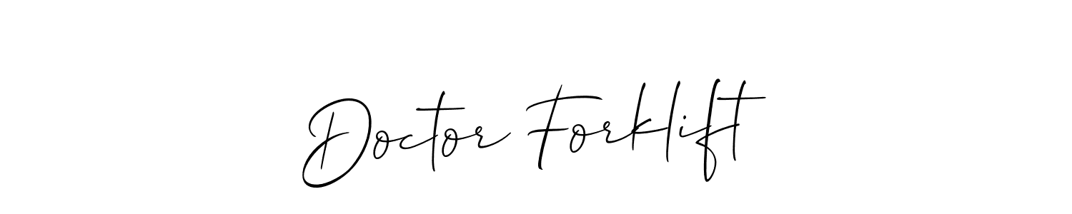 if you are searching for the best signature style for your name Doctor Forklift. so please give up your signature search. here we have designed multiple signature styles  using Allison_Script. Doctor Forklift signature style 2 images and pictures png