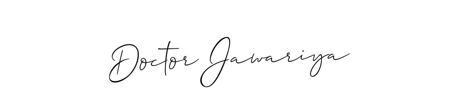 Create a beautiful signature design for name Doctor Jawariya. With this signature (Allison_Script) fonts, you can make a handwritten signature for free. Doctor Jawariya signature style 2 images and pictures png