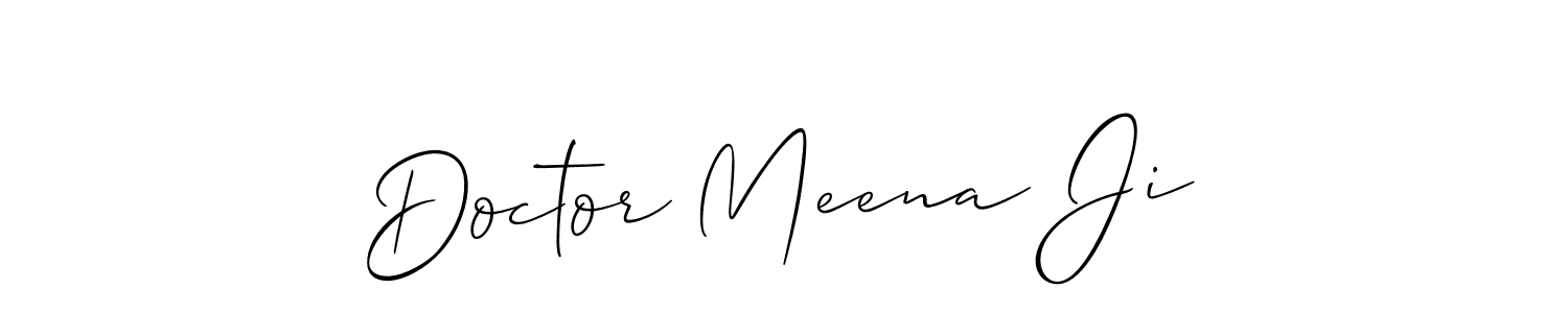 The best way (Allison_Script) to make a short signature is to pick only two or three words in your name. The name Doctor Meena Ji include a total of six letters. For converting this name. Doctor Meena Ji signature style 2 images and pictures png