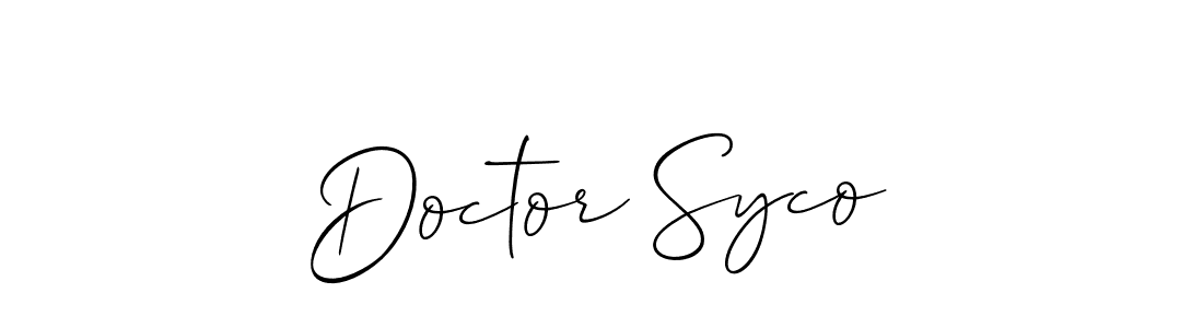 How to Draw Doctor Syco signature style? Allison_Script is a latest design signature styles for name Doctor Syco. Doctor Syco signature style 2 images and pictures png