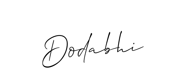 Allison_Script is a professional signature style that is perfect for those who want to add a touch of class to their signature. It is also a great choice for those who want to make their signature more unique. Get Dodabhi name to fancy signature for free. Dodabhi signature style 2 images and pictures png