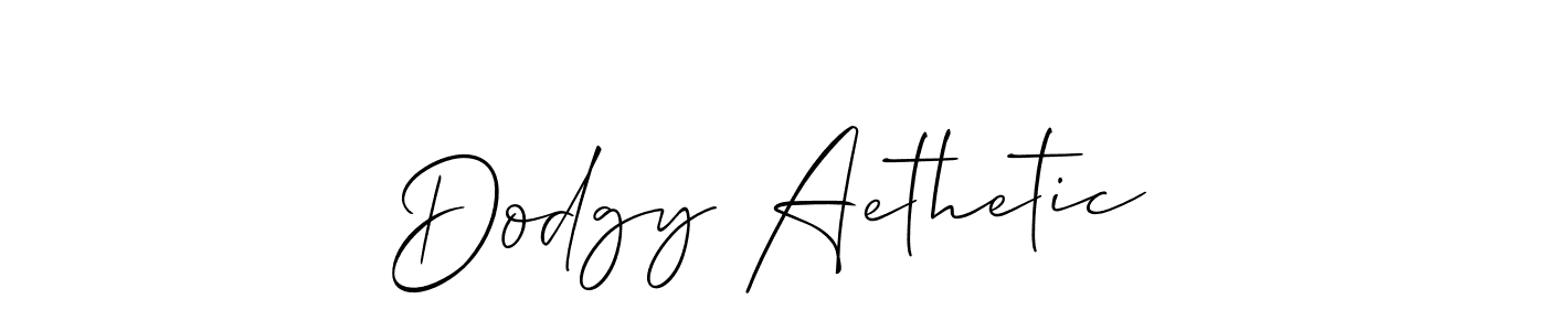 Design your own signature with our free online signature maker. With this signature software, you can create a handwritten (Allison_Script) signature for name Dodgy Aethetic. Dodgy Aethetic signature style 2 images and pictures png