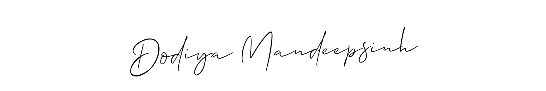 It looks lik you need a new signature style for name Dodiya Mandeepsinh. Design unique handwritten (Allison_Script) signature with our free signature maker in just a few clicks. Dodiya Mandeepsinh signature style 2 images and pictures png