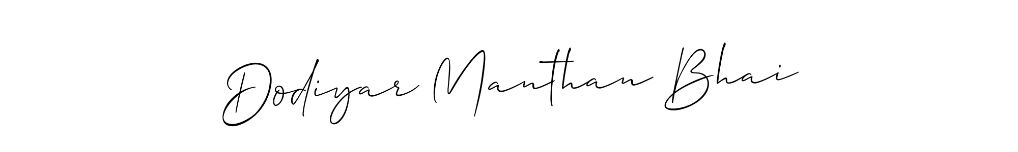 How to make Dodiyar Manthan Bhai name signature. Use Allison_Script style for creating short signs online. This is the latest handwritten sign. Dodiyar Manthan Bhai signature style 2 images and pictures png