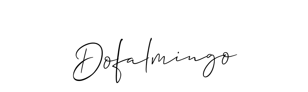 The best way (Allison_Script) to make a short signature is to pick only two or three words in your name. The name Dofalmingo include a total of six letters. For converting this name. Dofalmingo signature style 2 images and pictures png