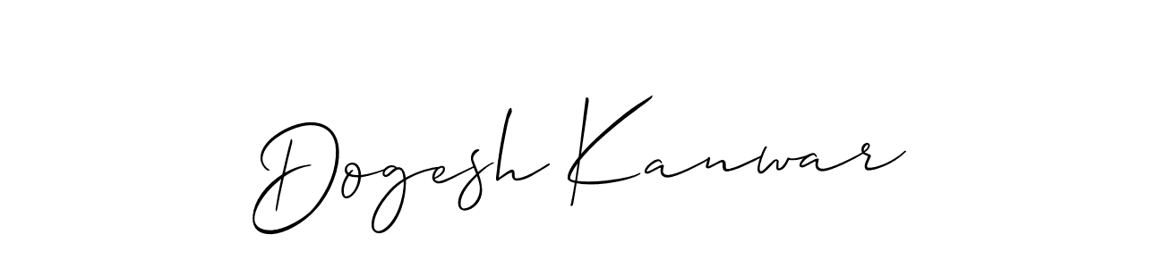 How to make Dogesh Kanwar name signature. Use Allison_Script style for creating short signs online. This is the latest handwritten sign. Dogesh Kanwar signature style 2 images and pictures png